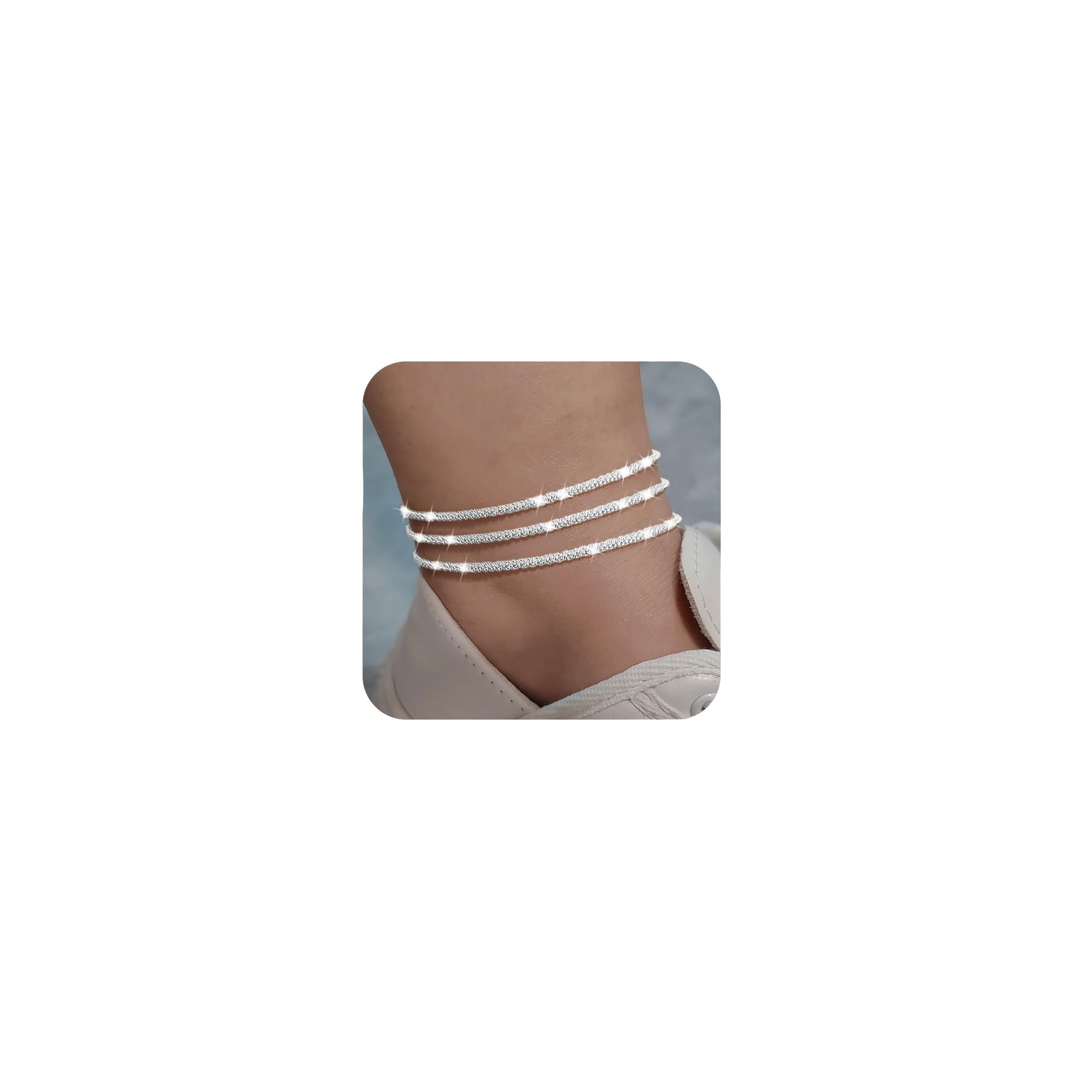 Nanafast Women's Ankle Bracelets, Sparkling Multi-layer Anklet Bracelets for ...