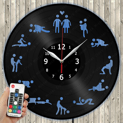 LED Clock Sexual Position LED Light Vinyl Record Wall Clock LED