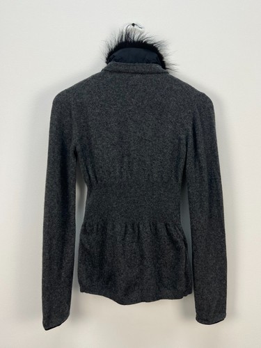 Prada Cashmere Nylon Fur Cardigan Zip Sweater Women's Size XS - Picture 7 of 16