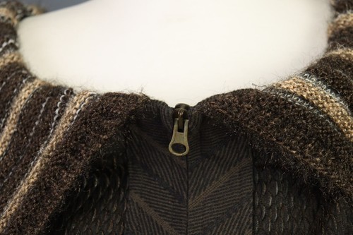 Save The Queen Brown Knit Full Zip Belt Lightweight Jacket - Picture 9 of 22