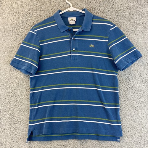 Lacoste Men Polo Shirt Short Sleeve Cotton Classic Fit Blue Green White / 54-10