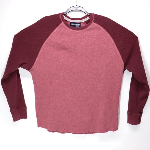 2 Camicie Termiche Vintage Old Navy Waffle Maglia Uomo Taglia XL Grigio Rosso Colorblock - Foto 7 di 11