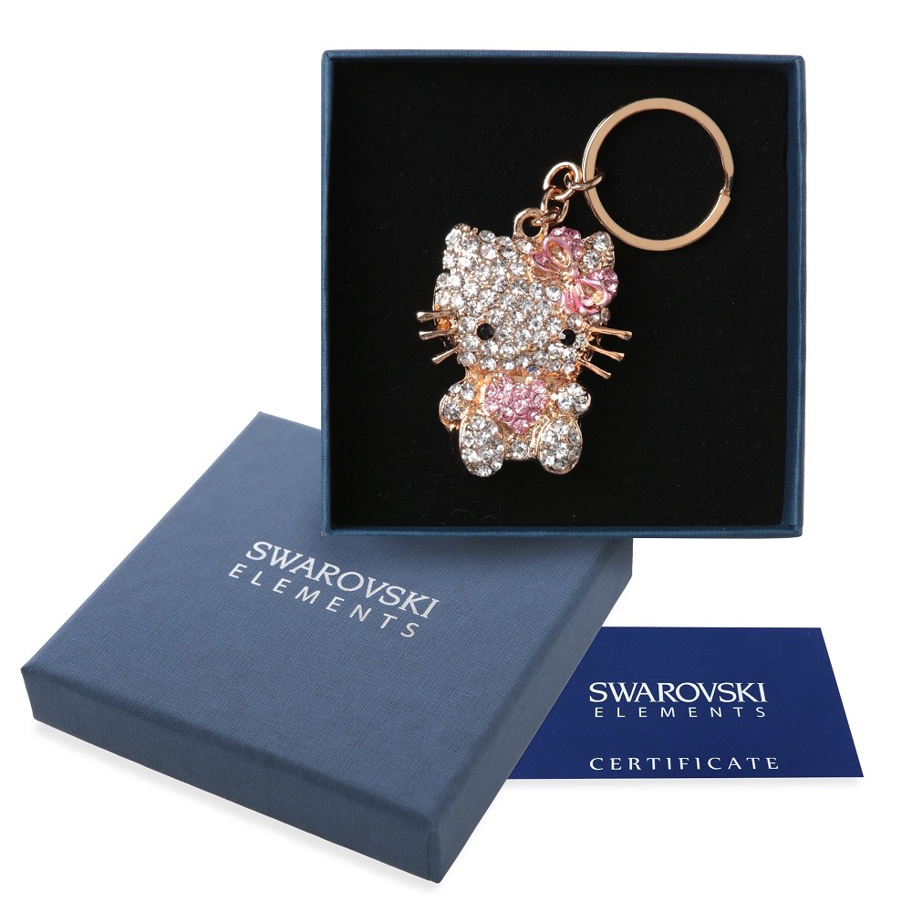 Portachiavi oro donna Swarovski Elements originale G4Love cristalli Hello Kitty