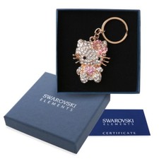 Swarovski Elements Women's Original G4Love Crystals Hello Kitty Gold Keychain 