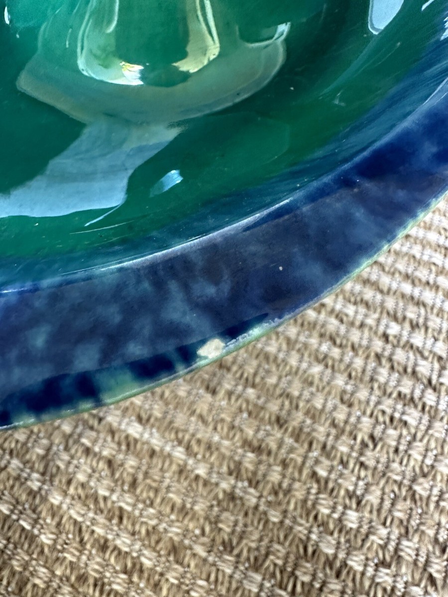 米国ビンテージ60s★500 フェスティバル HONORED★エナメル七宝製 Vintage Mcm Glazed Ceramic Ashtray Royal Haeger Blue Green