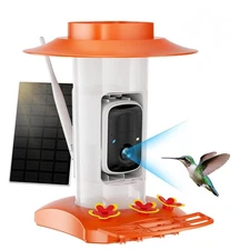 Hummingbird Feeder with Camera for Outdoors, 2K Solar Powered Smart Bird Feed...