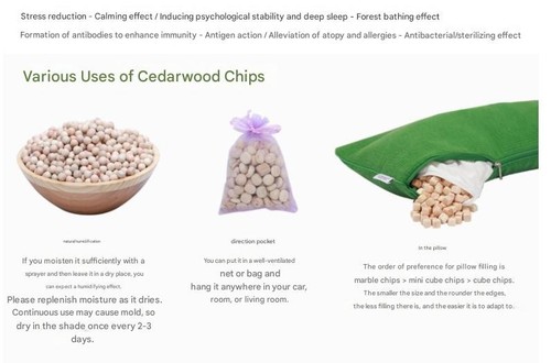 Korean Hinoki Cypress Wood Cube Chips for Pillow 1kg / Air Freshener - Picture 5 of 6
