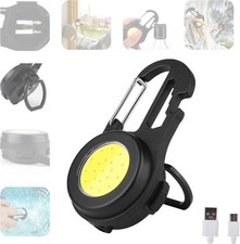 Multifunctional COB LED Flashlight Keychain USB Rechargeable Portable Work Light