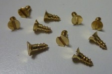 Small / Tiny Brass Countersunk Slotted Wood Screws 2G x 1/4" Pack of 10 (E3)