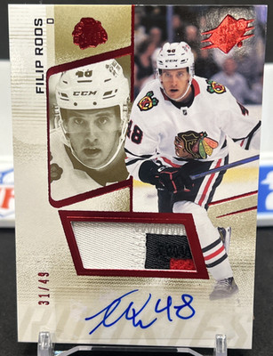 2022 SPx Filip Roos Auto 3 Color Patch Swatch Rookies /49 NHL Jersey #d #177 CHI
