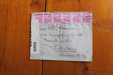 1946 lettera Cile, MF, censura, da Valparaiso a Tottenham GB