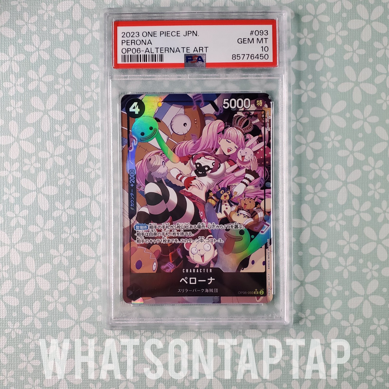 One Piece Card Game Perona OP06-093 Wings Of The Captain Alternate Art PSA 10