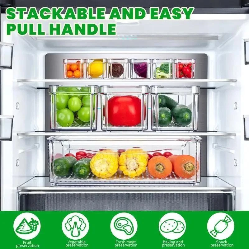 10 PCs stackable refrigerator storage boxes essential for kitchen organization
Opens in a new window
