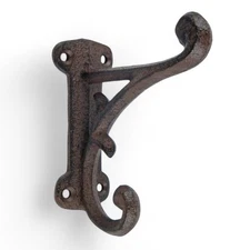 Vintage Scroll Cast Iron Wall Hook – Rustic Double Coat Towel Key Hanger