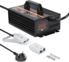 CMTOOL Forklift Battery Charger 24V 20A Smart Trickle Charger LCD Display (P375)