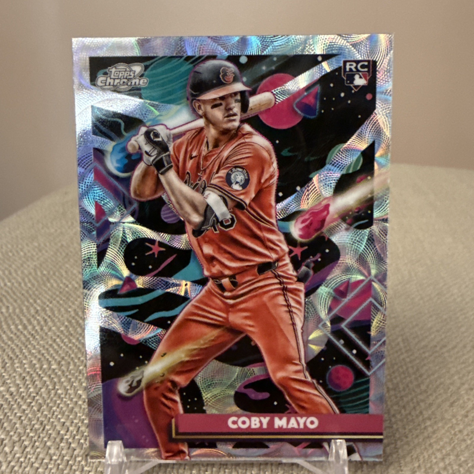 Coby Mayo #154 2025 Topps Chrome Cosmic Nucleus Refractor Rookie RC