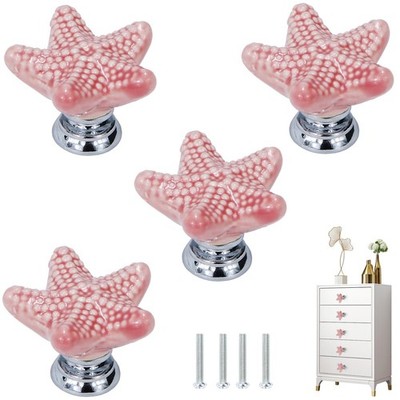 Starfish Drawer Knobs Coastal Kitchen Cabinet Knobs Beach Themeb Knob Ceramic...