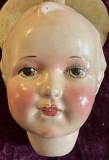4  C1920 Composition Doll Head, Particularly Beautiful One