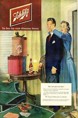   Schlitz Beer Vintage Ad Poster - 1950s American Print 24x36  - 200GSM