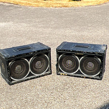 Alan Gordon Fane Speaker Pair Wired Rectangular Black Pro Audio Speakers 2 x 10"