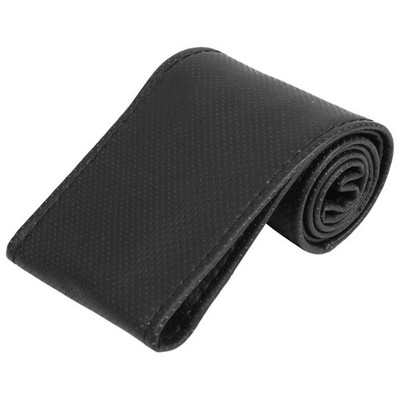 35-36cm DIY Black Net Fake Hole Leather Steering Wheel Cover Needle Set