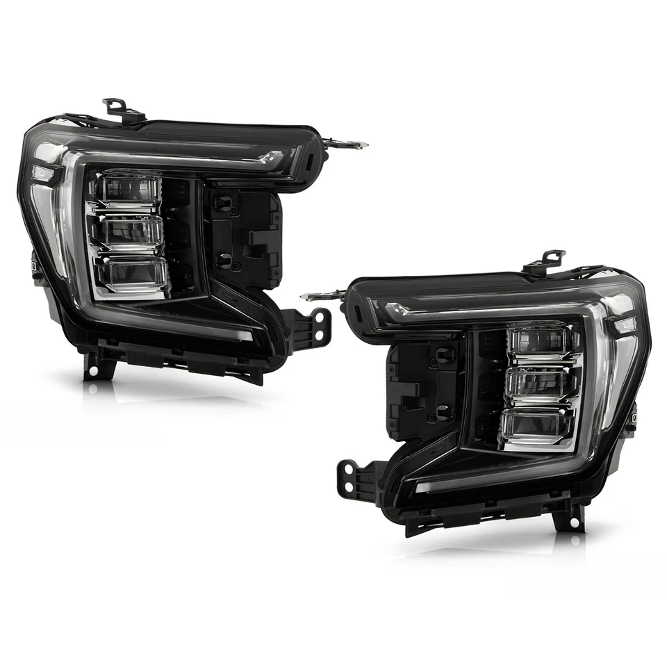 For 2021-2024 GMC Yukon XL SLE|SLT Full LED Headlight Chrome Left+Right Pair Foto 2 de 4
