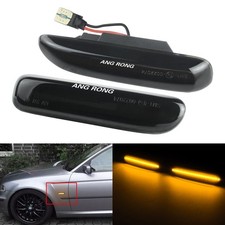 2x Schwarz LED seitenanzeige Seitenblinker für BMW 3er Cabriolet/Coupe E46 99-03