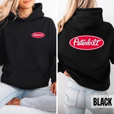 Peterbilt Truck Trucker Logo Unisex Black Hoodie, Meaningful Gifts For Dad.