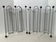 Pair of CD Towers by Atlantic- Each Hold 40 CDs (80 Total) 14" Tall- Silvertone