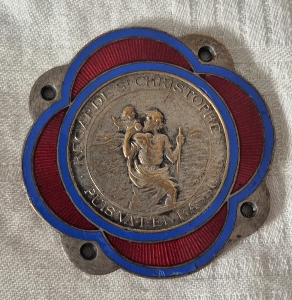 A00_ PLACCA PER AUTO D'EPOCA ST. CHRISTOPHE - SAN CRISTOFORO Anni 30