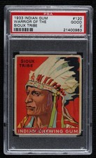 1933 Goudey Indian Gum R73 Series of 288 Warrior the Sioux Tribe #120 PSA 2 16ez