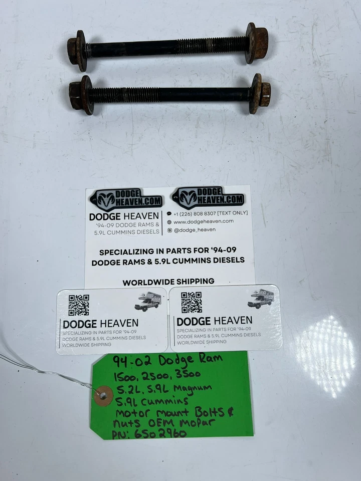 OEM 1994-2002 Dodge Ram 1500-3500 gasolina y diésel montaje motor pernos y tuercas 6502960 Foto 3 de 4