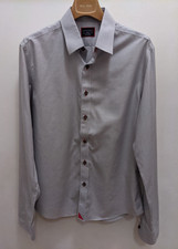 UNTUCKit Slim Wrinkle-Free Rubican Long Sleeve Button SZ S Shirt Gray Red Stich