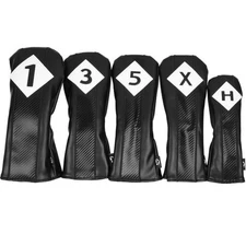 Sahara Graphite Weave Retro Golf Headcover Set - 5 Pack