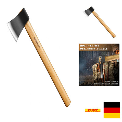 Viking Axt aus Stahl mit Holzgriff für Bushcraft und Survival