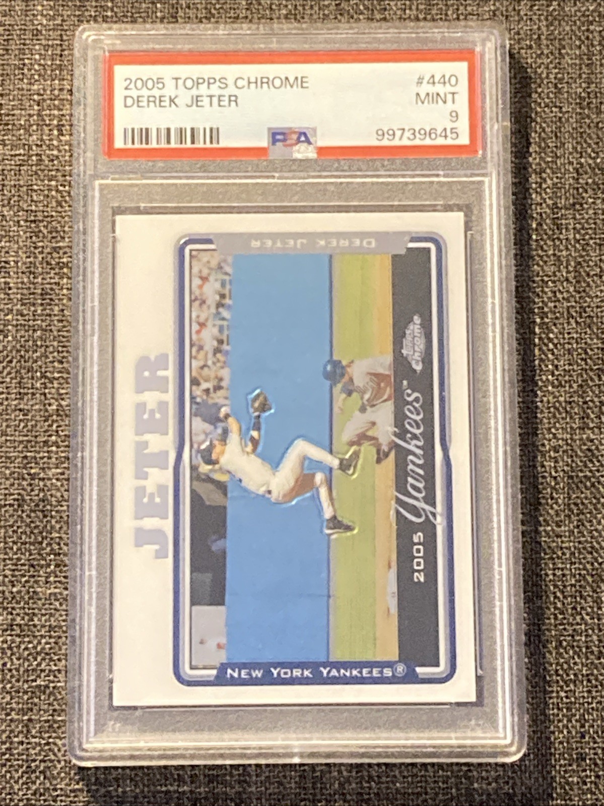 2005 TOPPS CHROME #440 DEREK JETER PSA 9 HOF Yankees