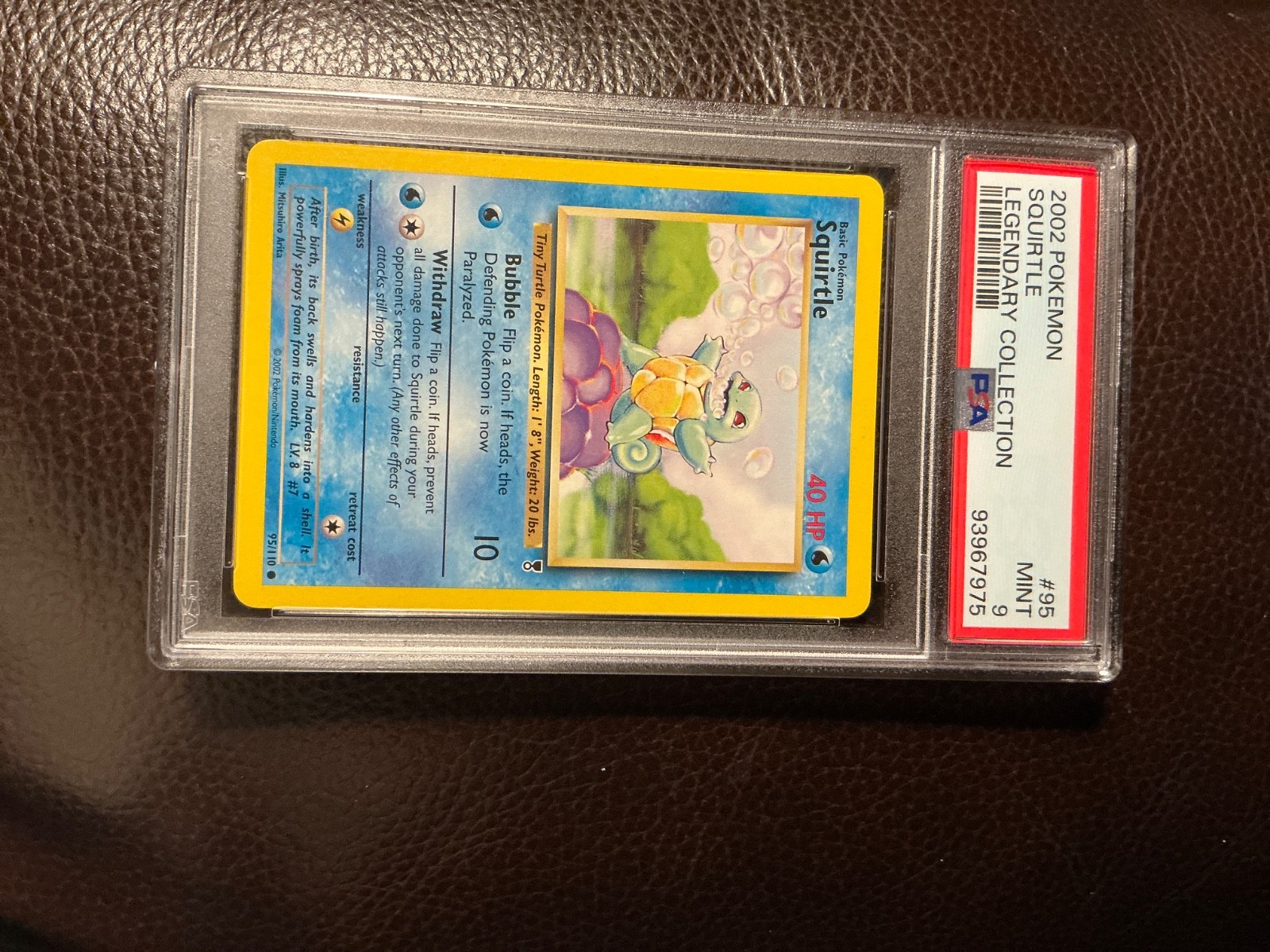 2002 Pokemon Legendary Collection #95 Squirtle Legendary Collection PSA 9 MINT
