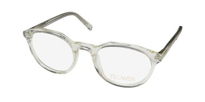 NEW FLOWER FLR6044 EYEWEAR 49-21-140 FULL-RIM PLASTIC CRYSTAL GEOMETRIC WOMENS
