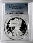 2015-W  $1  PROOF AMERICAN SILVER EAGLE (ASE/SAE) PCGS PR70 DCAM  #61215244