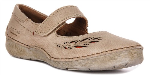 Josef Seibel Fergey Leather Mary Jane Womens Flats In Beige UK 4- 8 - Picture 1 of 6