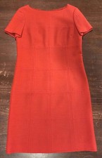 Tory Burch Red Shift Window Pane Dress Size 6