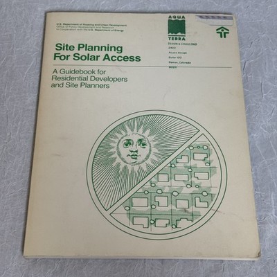 Vintage Site Planning For Solar Access Guidebook 1979 Urban Development Energy