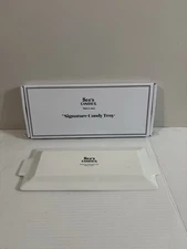 See’s Candies Signature Candy Tray White Porcelain Rectangle Handles
