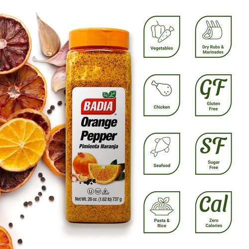 Badia Condimento al Pepe Arancia, 26 Oz - Pepe, Aglio e Cipolla, Zesty C - Foto 2 di 7