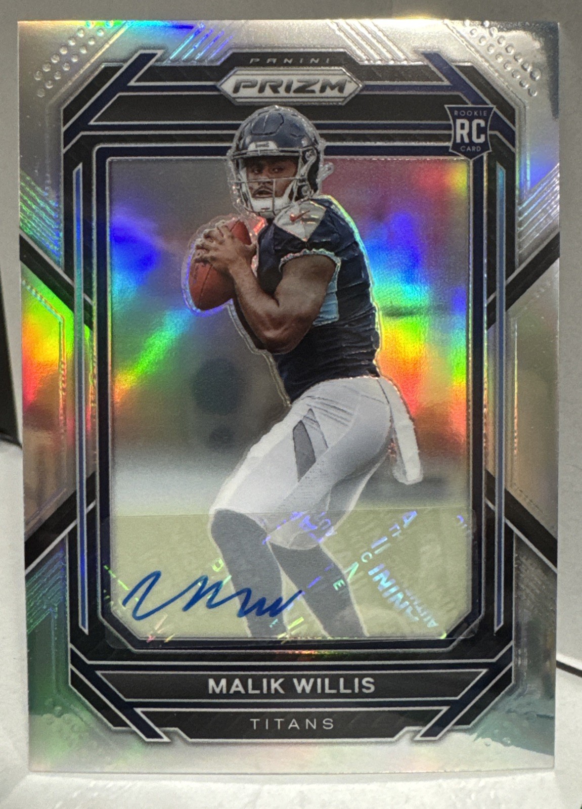 2022 Panini Prizm Malik Willis Silver ROOKIE Auto #303 Refractor Titans RC SP C1