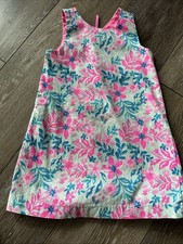 EUC Tommy Bahama Girls 4 5 years Summer Dress Seahorse blue pink