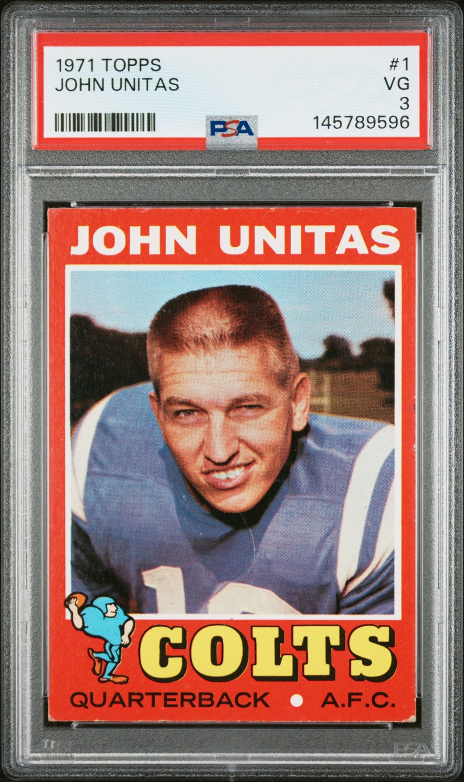 1971 TOPPS #1 JOHN UNITAS PSA 3