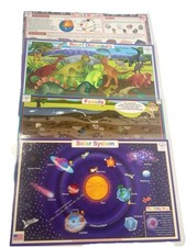 Tot Talk Solar System Dinosaur Rocks STEM Educational Placemats Set