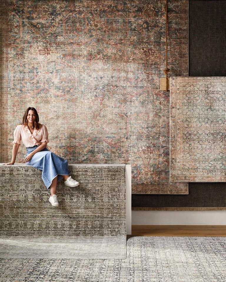 Alfombra con flecos de granja Becki Owens Kamey, 5' x 7'6", marfil/bronceado Foto 3 de 4