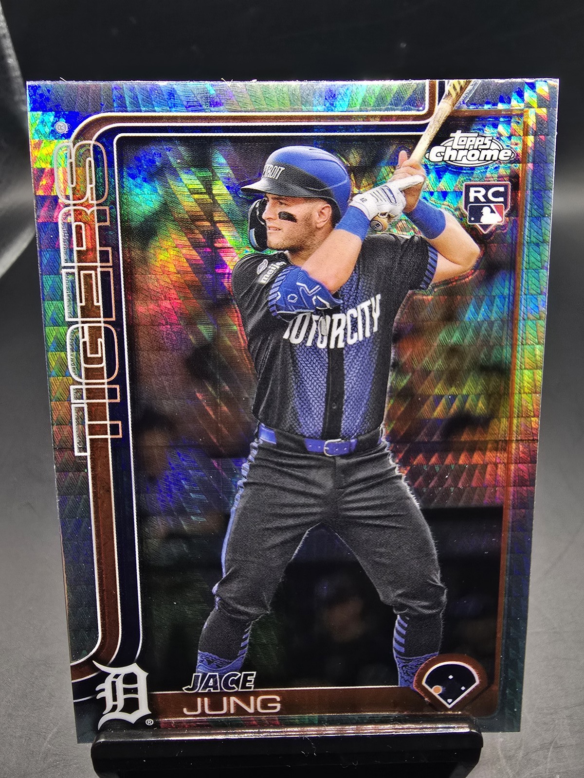2025 Topps Chrome #225 Jace Jung Prism Refractors Rookie RC